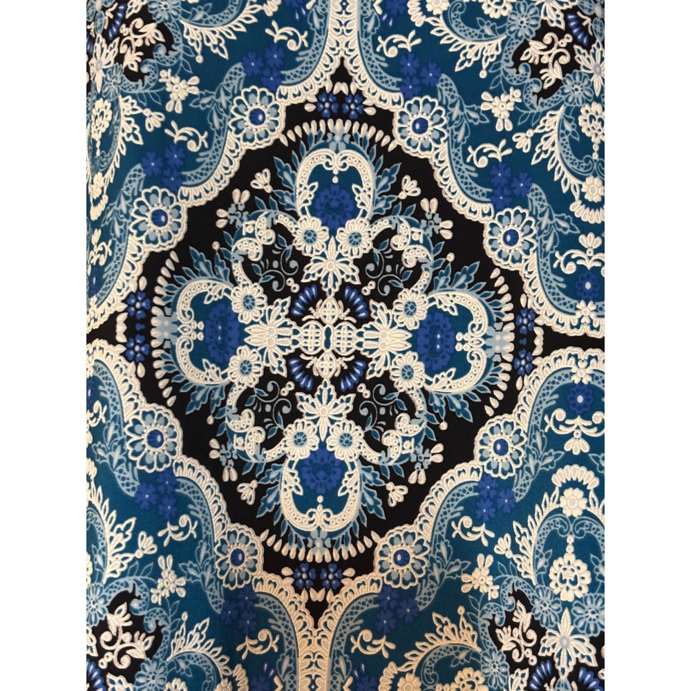 Apt. 9 Shift Dress Women L Blue Medallion Paisley Sleeveless Pockets NWOT travel